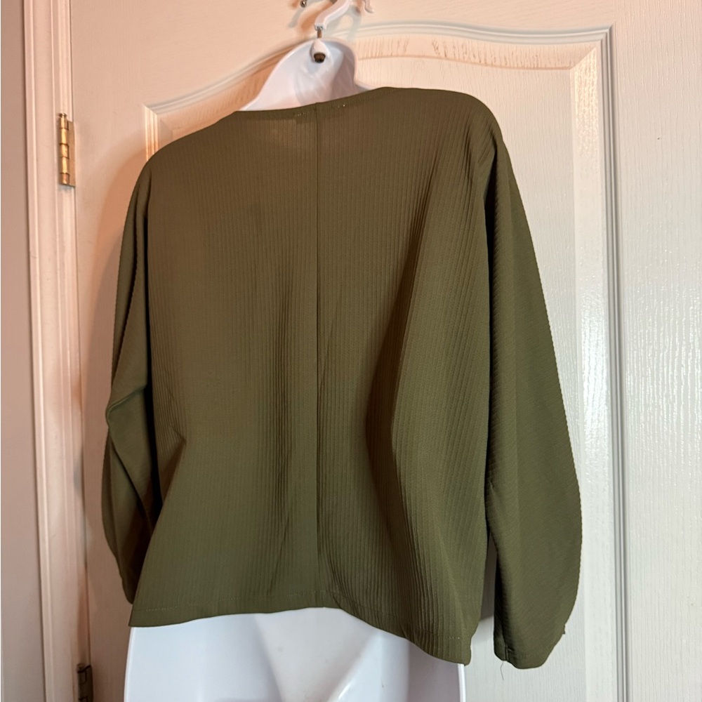 Zara Woman Ribbed Green Blouse 💚 - Picture 5 of 5